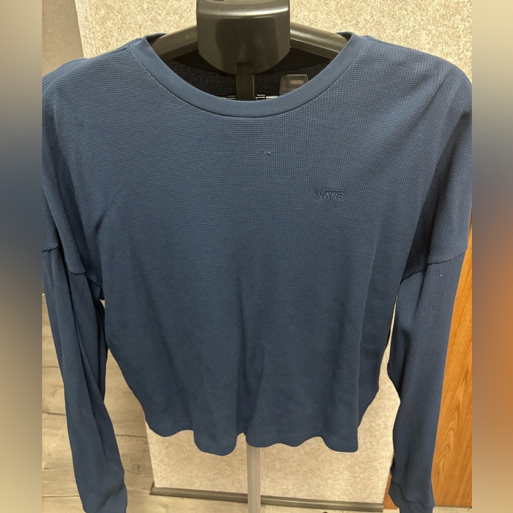 Vans Women's Blue Long Sleeve Thermal Top